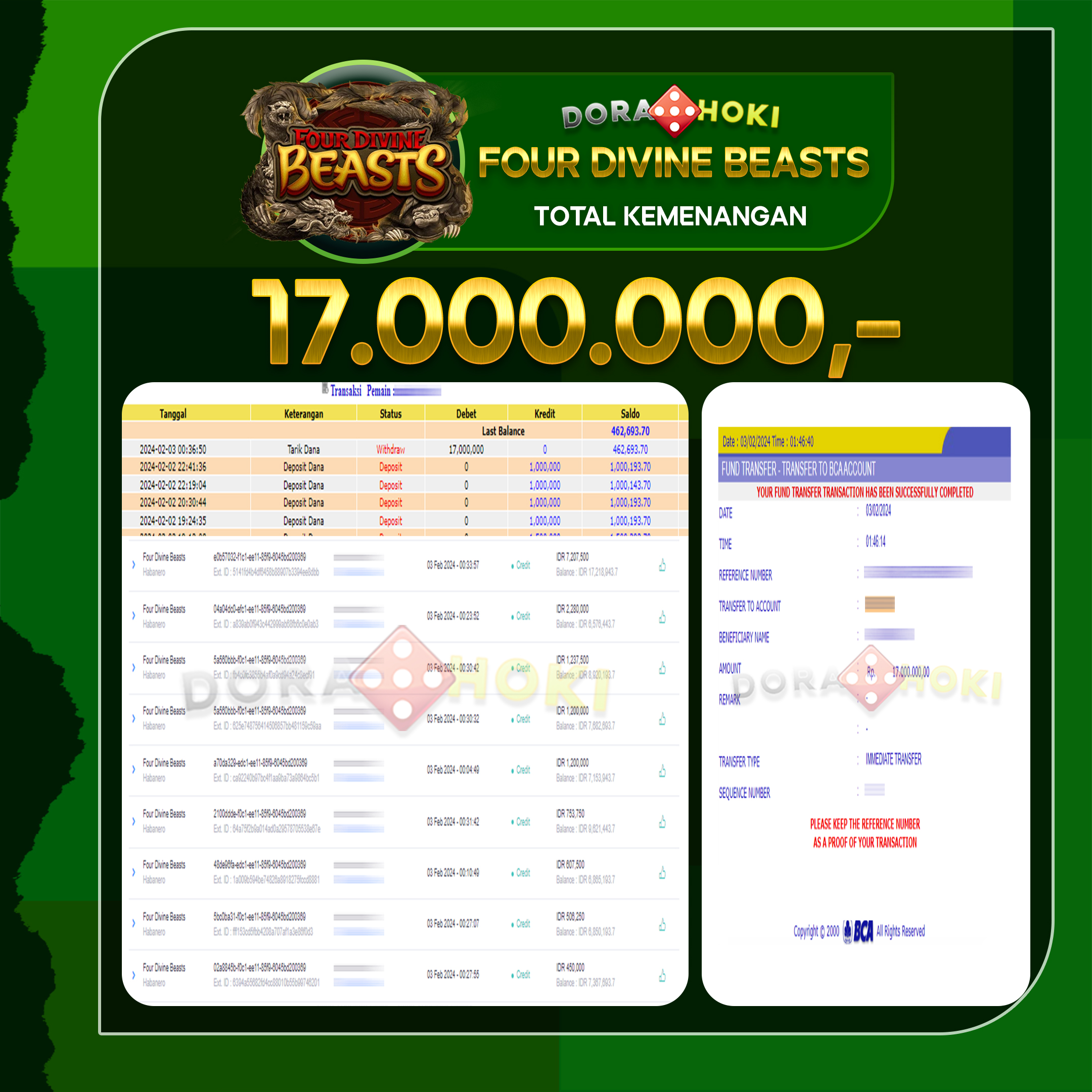 Four Divine Beasts 17.000.000