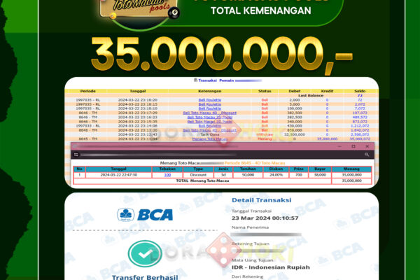 TOTO MACAU 35.000.000