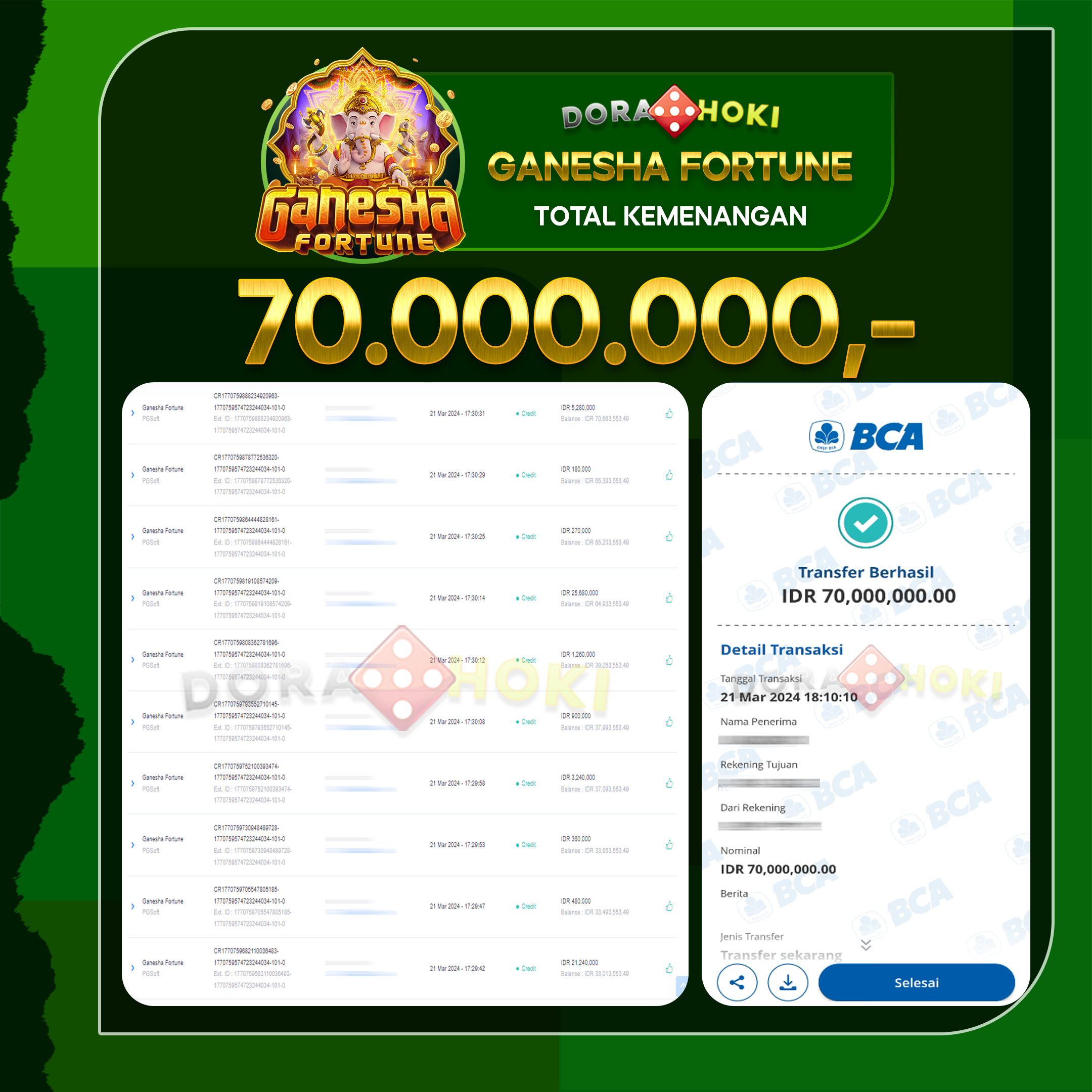 GANESHA FORTUNE 70.000.000