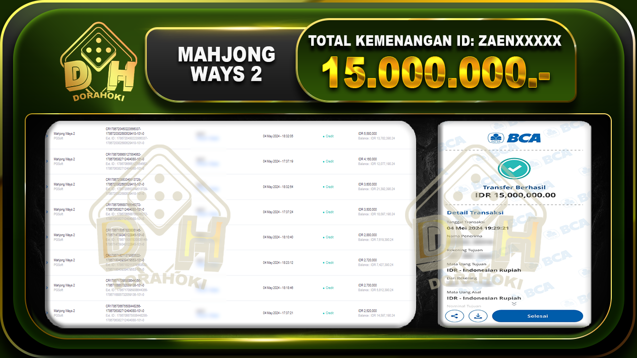BUKTI JP MAHJONG WAYS2 15.000.000