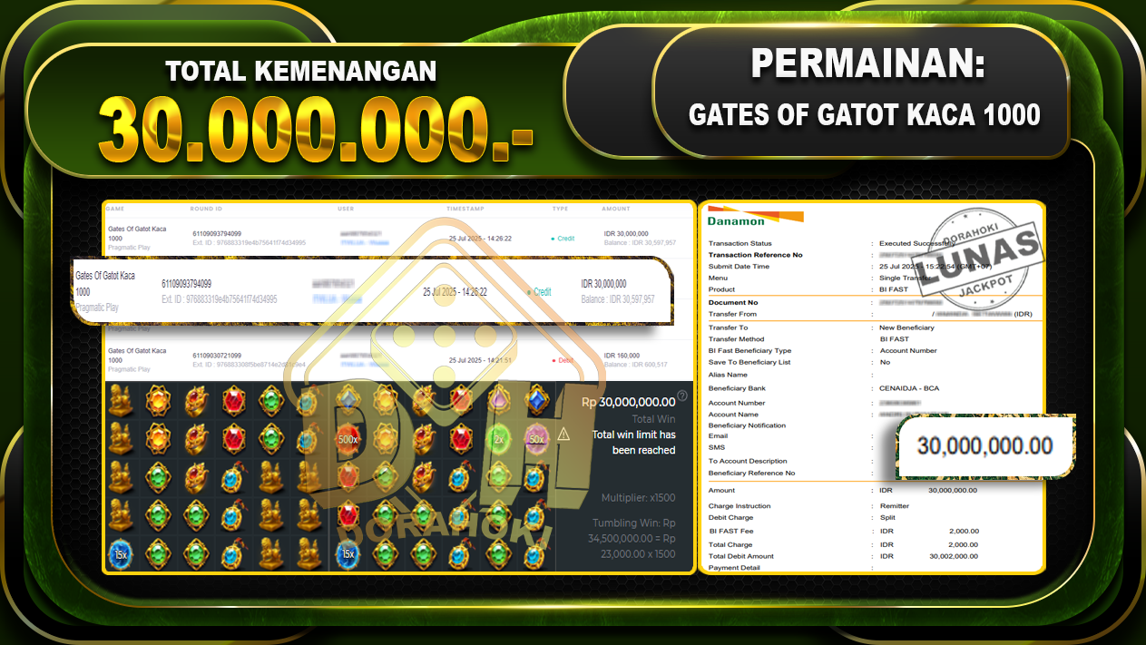 GATES OF GATOT KACA 1000 Rp.30.000.000